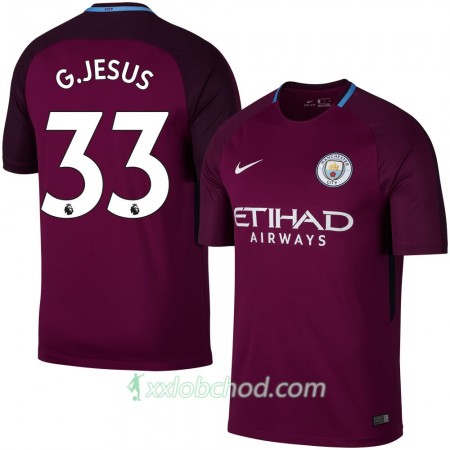 Fotbalové dresy Manchester City G. Jesus Venkovní Dres 2017/18 Krátký Rukáv