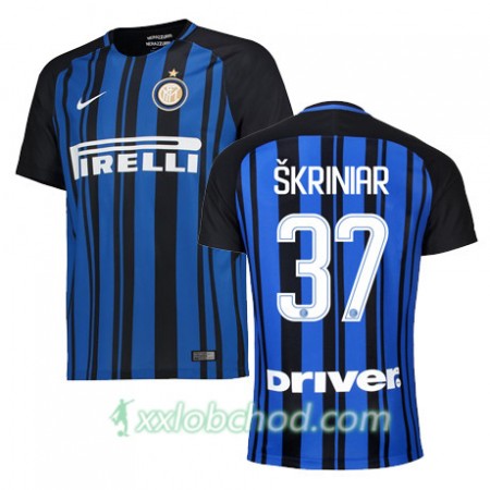 Fotbalové dresy Inter Milán SKRINIAR 37 Domácí Dres 2017/18 Krátký Rukáv
