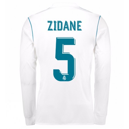 Fotbalové dresy Real Madrid Zidane 5 Domácí Dres 2017/18 Dlouhý Rukáv