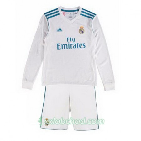 Fotbalové dresy Real Madrid Dětské Domácí Dres 2017/18 Dlouhý Rukáv