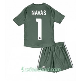 Fotbalové dresy Real Madrid Brankářské Keylor Navas 1 Dětské Domácí Dres 2017/18 Krátký Rukáv