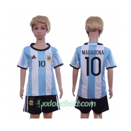 Fotbalové dresy Argentina Maradona 10 Dětské Domácí Dres 2016 Krátký Rukáv