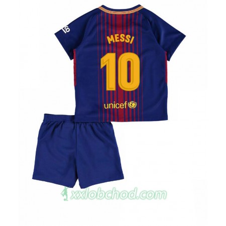 Fotbalové dresy FC Barcelona Lionel Messi 10 Dětské Domácí Dres 2017/18 Krátký Rukáv