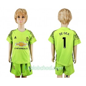 Fotbalové dresy Manchester United David de Gea 1 Brankářské Dětské Venkovní Dres 2017/18 Krátký Rukáv