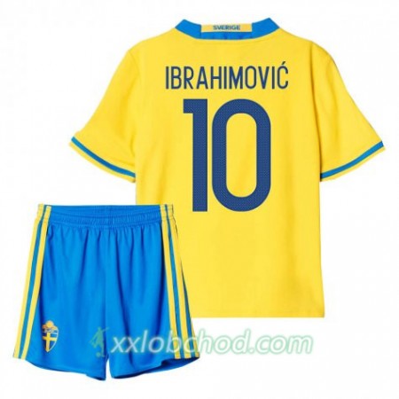 Fotbalové dresy Švédsko Ibrahimovic 10 Dětské Domácí Dres 2016 Krátký Rukáv
