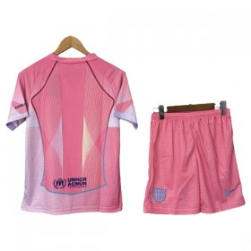 Fotbalové dresy Barcelona Dětské 2025-26 Růžová Krátký Rukáv Speciální