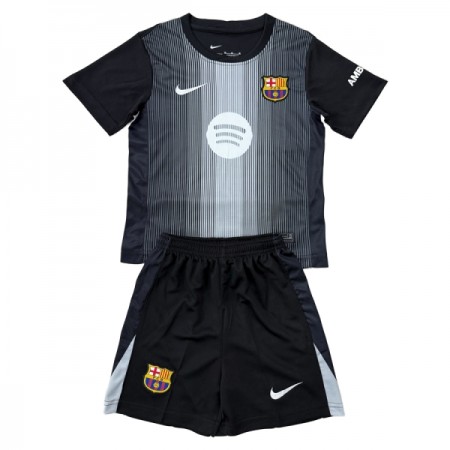 Fotbalové dresy FC Barcelona Brankářské Dětské 2025-26 Černá Krátký Rukáv