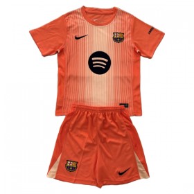 Fotbalové dresy FC Barcelona Brankářské Dětské 2025-26 oranžový Krátký Rukáv