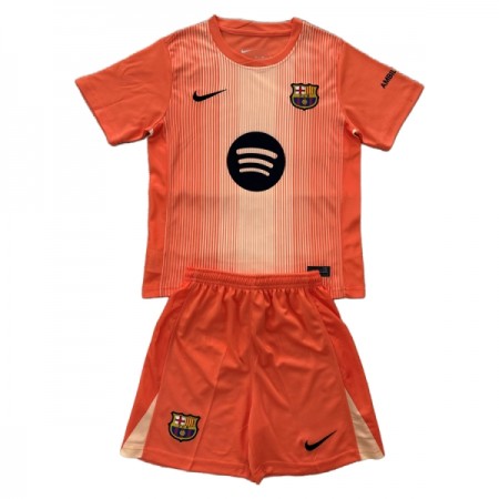 Fotbalové dresy FC Barcelona Brankářské Dětské 2025-26 oranžový Krátký Rukáv