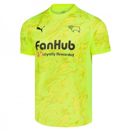 Fotbalové dresy Derby County Brankářské 2025-26 Žlutá Krátký Rukáv Fotbalové dresy Derby County Brankářské 2025-26 Žlutá Krátký Rukáv