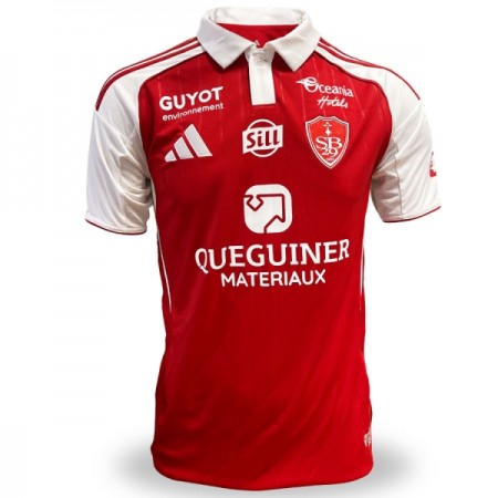 Fotbalové dresy Stade Brestois Domácí Dres 2025-26 Krátký Rukáv