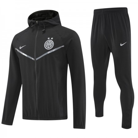 Inter Milán Tréninkový Bunda Kapucí 2025-26 Černá