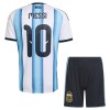 Fotbalové dresy Argentina Messi 10 Dětské Domácí Dres MS 2026 Krátký Rukáv