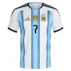 Fotbalové dresy Argentina De Paul 7 Dětské Domácí Dres MS 2026 Krátký Rukáv