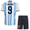 Fotbalové dresy Argentina J. Alvarez 9 Dětské Domácí Dres MS 2026 Krátký Rukáv