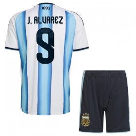 Fotbalové dresy Argentina J. Alvarez 9 Dětské Domácí Dres MS 2026 Krátký Rukáv