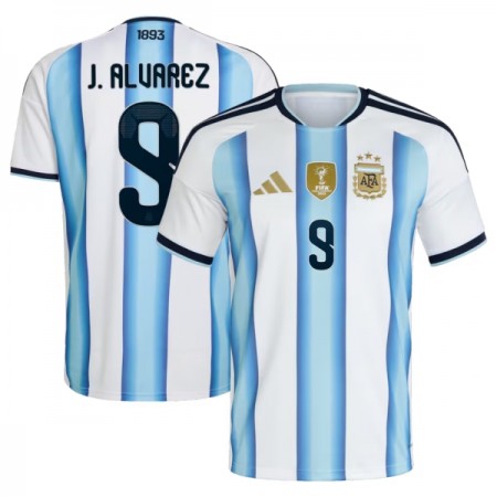 Fotbalové dresy Argentina J. Alvarez 9 Domácí Dres MS 2026 Krátký Rukáv Fotbalové dresy Argentina J. Alvarez 9 Domácí Dres MS 2026 Krátký Rukáv