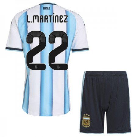 Fotbalové dresy Argentina Lautaro Martinez 22 Dětské Domácí Dres MS 2026 Krátký Rukáv