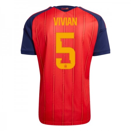 Fotbalové dresy Španělsko Vivian 5 Domácí Dres MS 2026 Krátký Rukáv Fotbalové dresy Španělsko Vivian 5 Domácí Dres MS 2026 Krátký Rukáv