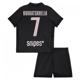 Fotbalové dresy Paris Saint-Germain Kvaratskhelia 7 Jordan Dětské Čtvrtý Dres 2025-26 Krátký Rukáv