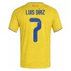 Fotbalové dresy Kolumbie Luis Diaz 7 Domácí Dres MS 2026 Krátký Rukáv Fotbalové dresy Kolumbie Luis Diaz 7 Domácí Dres MS 2026 Krátký Rukáv