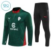 Dětské AC Milán Tréninkový Mikina 2025-26 Zelená Čtvrt Zip