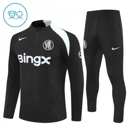 Dětské Chelsea Tréninkový Mikina 2025-26 Černá Čtvrt Zip