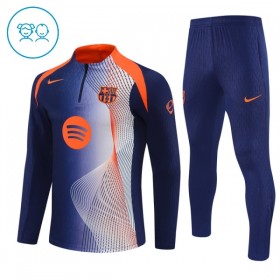 Dětské FC Barcelona Tréninkový Mikina 2025-26 Modrá Čtvrt Zip