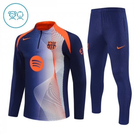 Dětské FC Barcelona Tréninkový Mikina 2025-26 Modrá Čtvrt Zip