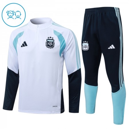 Dětské Argentina Tréninkový Mikina 2026-27 Bílá Čtvrt Zip