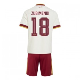 Fotbalové dresy Španělsko Zubimendi 18 Dětské Venkovní Dres MS 2026 Krátký Rukáv