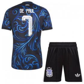 Fotbalové dresy Argentina De Paul 7 Dětské Venkovní Dres MS 2026 Krátký Rukáv