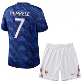 Fotbalové dresy Francie O. Dembele 7 Dětské Domácí Dres MS 2026 Krátký Rukáv