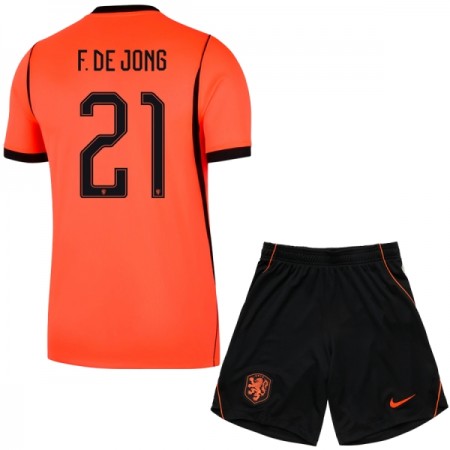 Fotbalové dresy Nizozemsko F. De Jong 21 Dětské Domácí Dres MS 2026 Krátký Rukáv