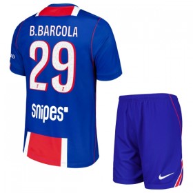 Fotbalové dresy Paris Saint-Germain Bradley Barcola 29 Dětské Domácí Dres 2026-27 Krátký Rukáv