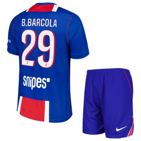 Fotbalové dresy Paris Saint-Germain Bradley Barcola 29 Dětské Domácí Dres 2026-27 Krátký Rukáv