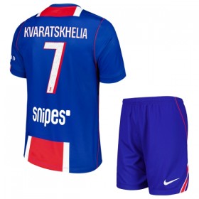 Fotbalové dresy Paris Saint-Germain Kvaratskhelia 7 Dětské Domácí Dres 2026-27 Krátký Rukáv