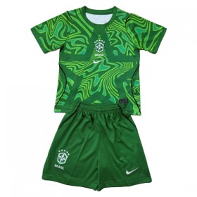 Fotbalové dresy Brazílie Brankářské Dětské Domácí Dres MS 2026 Zelená Krátký Rukáv