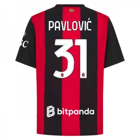 Fotbalové dresy AC Milán Pavlovic 31 Domácí Dres 2026-27 Krátký Rukáv