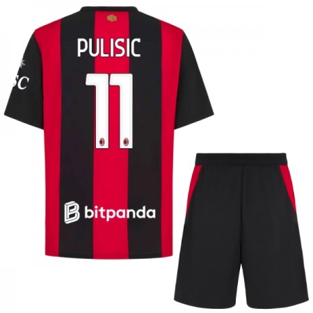 Fotbalové dresy AC Milán Pulisic 11 Dětské Domácí Dres 2026-27 Krátký Rukáv