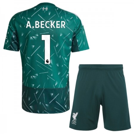 Fotbalové dresy Liverpool A. Becker 1 Brankářské Dětské Domácí Dres 2026-27 Zelená Krátký Rukáv