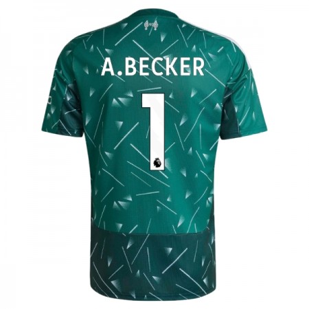 Fotbalové dresy Liverpool A. Becker 1 Brankářské Domácí Dres 2026-27 Zelená Krátký Rukáv Fotbalové dresy Liverpool A. Becker 1 Brankářské Domácí Dres 2026-27 Zelená Krátký Rukáv