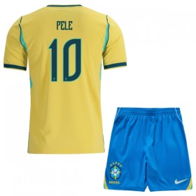 Fotbalové dresy Brazílie Pele 10 Dětské Domácí Dres MS 2026 Krátký Rukáv