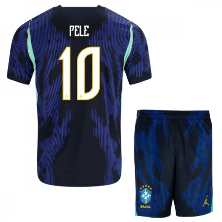 Fotbalové dresy Brazílie Pele 10 Dětské Venkovní Dres MS 2026 Krátký Rukáv
