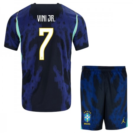 Fotbalové dresy Brazílie Vini JR. 7 Dětské Venkovní Dres MS 2026 Krátký Rukáv Fotbalové dresy Brazílie Vini JR. 7 Dětské Venkovní Dres MS 2026 Krátký Rukáv