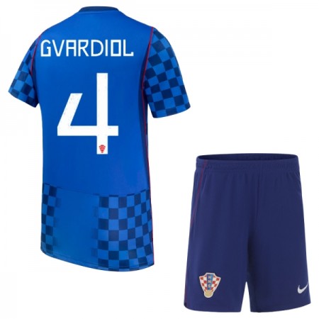 Fotbalové dresy Chorvatsko Gvardiol 4 Dětské Venkovní Dres MS 2026 Krátký Rukáv Fotbalové dresy Chorvatsko Gvardiol 4 Dětské Venkovní Dres MS 2026 Krátký Rukáv