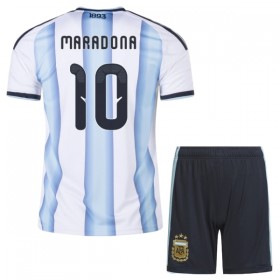 Fotbalové dresy Argentina Maradona 10 Dětské Domácí Dres MS 2026 Krátký Rukáv