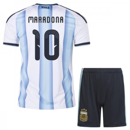 Fotbalové dresy Argentina Maradona 10 Dětské Domácí Dres MS 2026 Krátký Rukáv